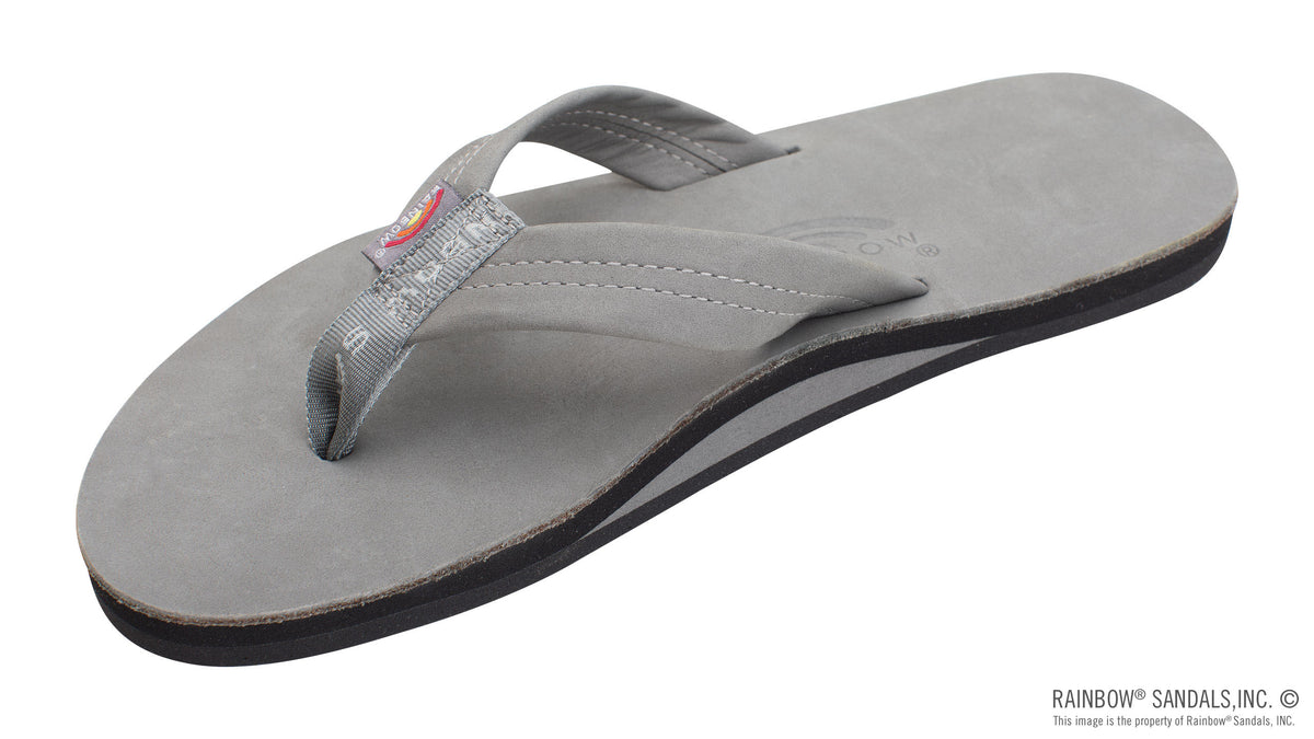 Rainbow Sandals Men&#39;s - Single Layer - 1&quot; Strap - Grey Sunny Smith LLC