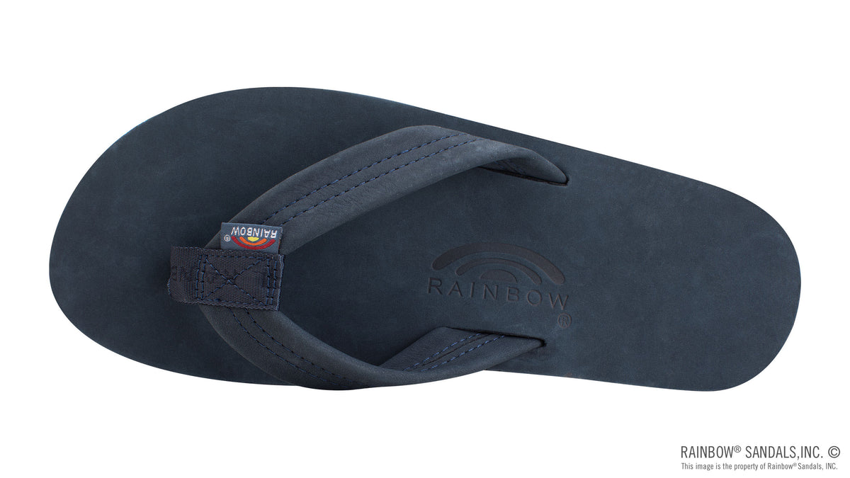 Rainbow Sandals Men&#39;s - Single Layer - 1&quot; Strap - Navy Sunny Smith LLC