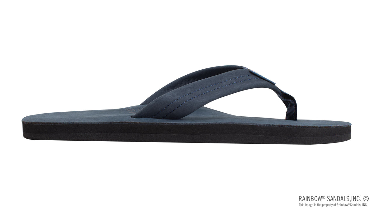 Rainbow Sandals Men&#39;s - Single Layer - 1&quot; Strap - Navy Sunny Smith LLC