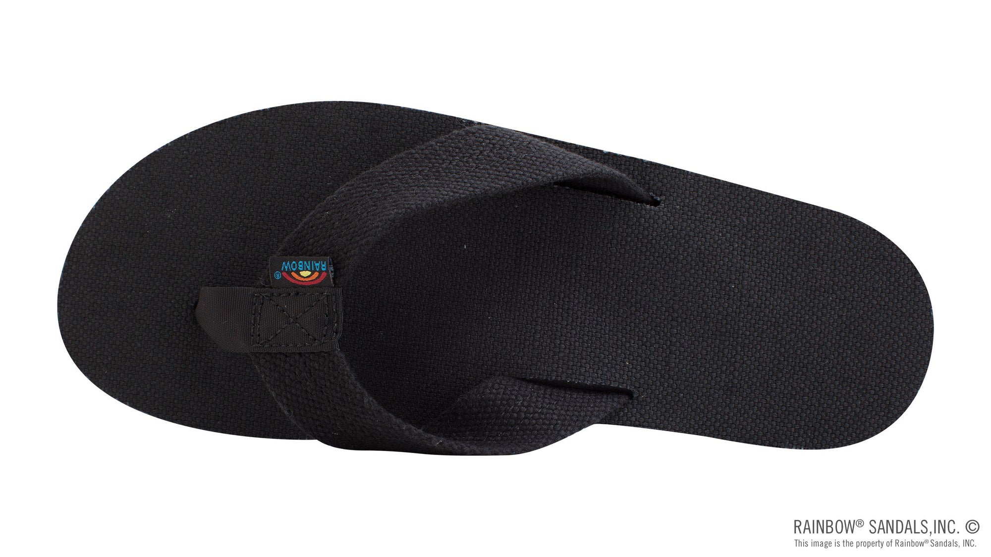 Rainbow Sandals Men's Single Layer Hemp - 1" Strap - Black Sunny Smith LLC