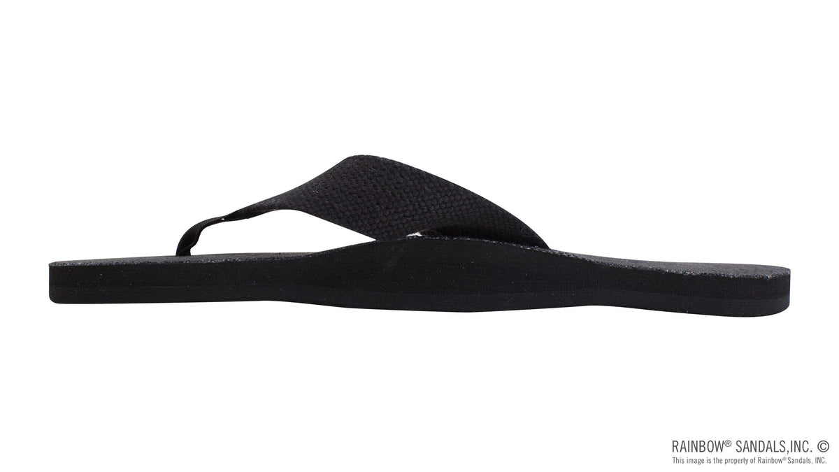 Rainbow Sandals Men&#39;s Single Layer Hemp - 1&quot; Strap - Black Sunny Smith LLC