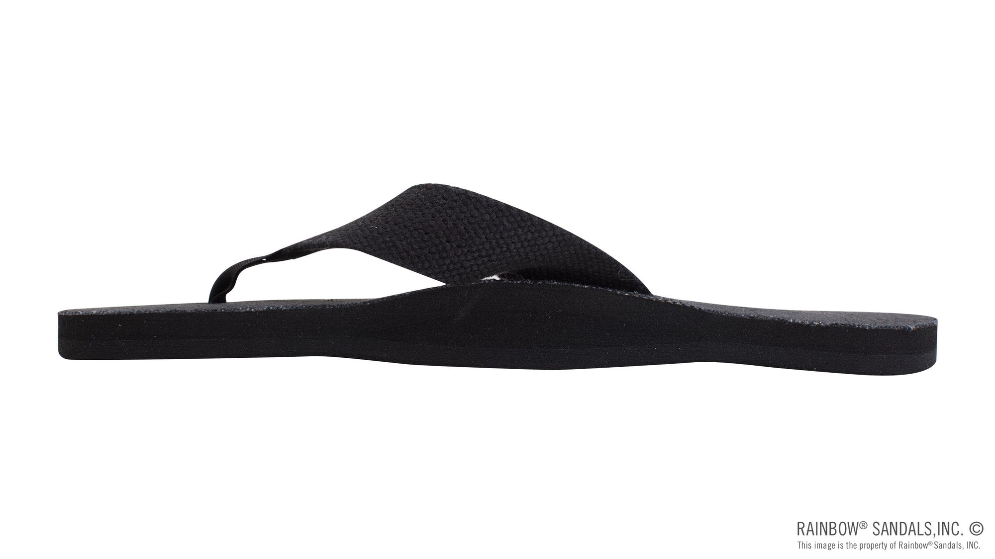 Rainbow Sandals Men's Single Layer Hemp - 1" Strap - Black Sunny Smith LLC