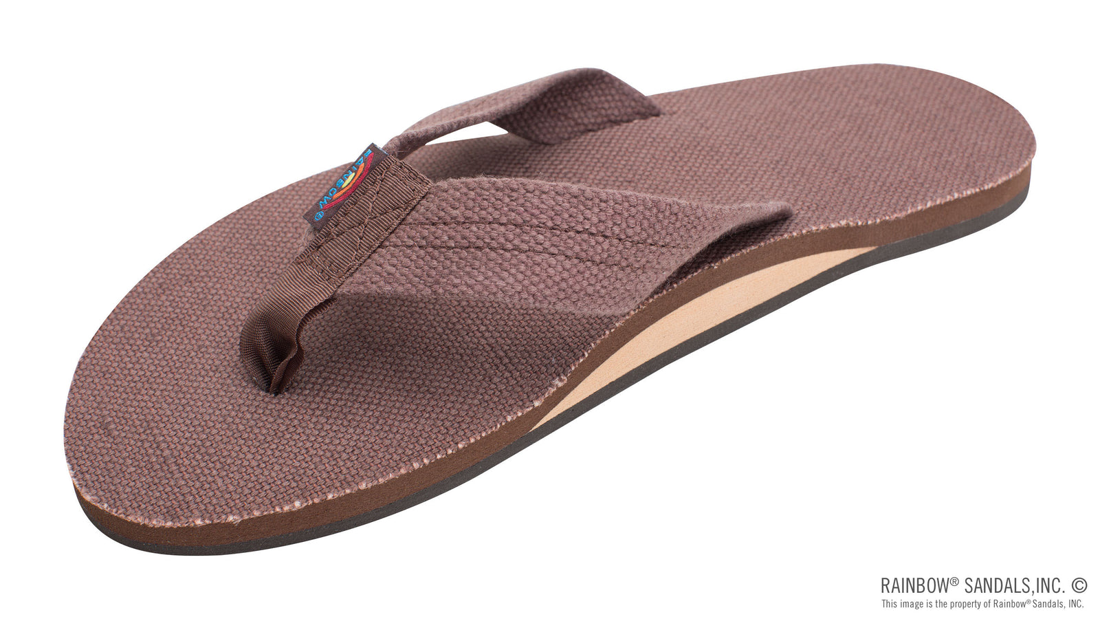 Rainbow Sandals Men's Single Layer Hemp - 1" Strap - Brown Sunny Smith LLC