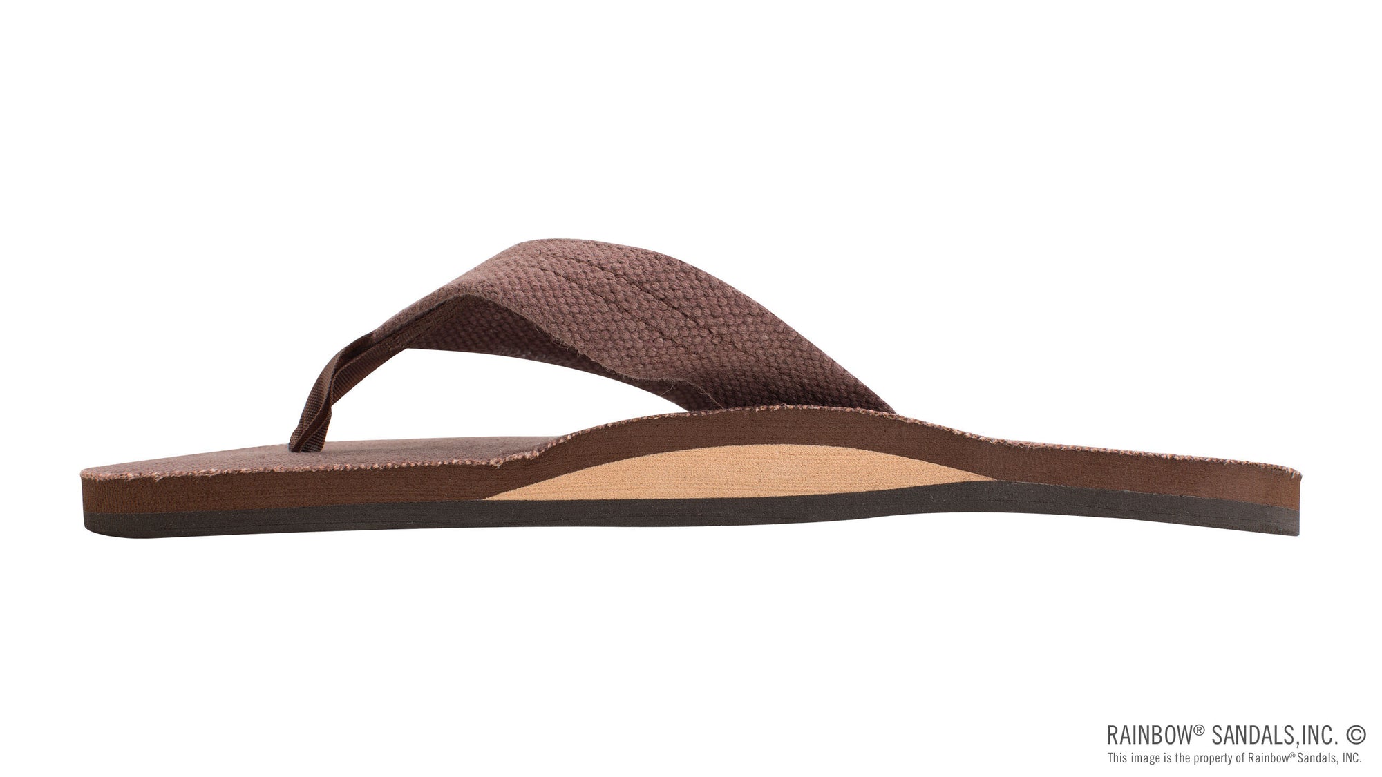 Rainbow Sandals Men's Single Layer Hemp - 1" Strap - Brown Sunny Smith LLC