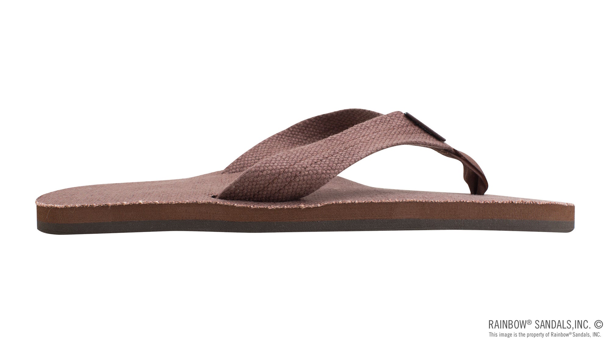 Rainbow Sandals Men's Single Layer Hemp - 1" Strap - Brown Sunny Smith LLC