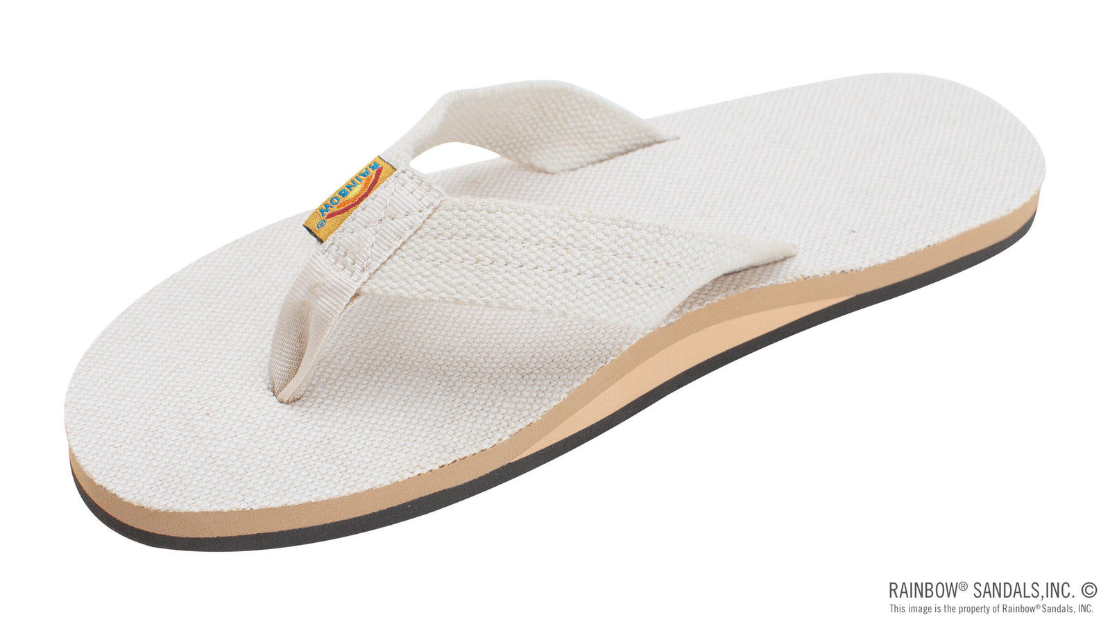 Rainbow Sandals Men's - Single Layer Hemp - 1" Strap - Natural Sunny Smith LLC