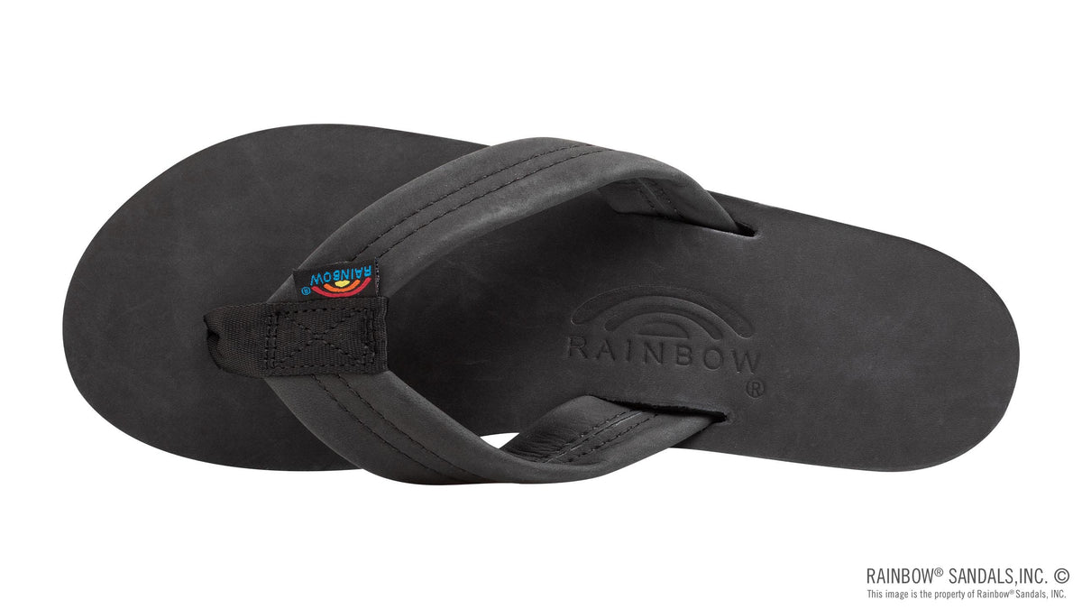 Rainbow Sandals Women&#39;s - Double Layer - 1&quot; Strap - Black Sunny Smith LLC