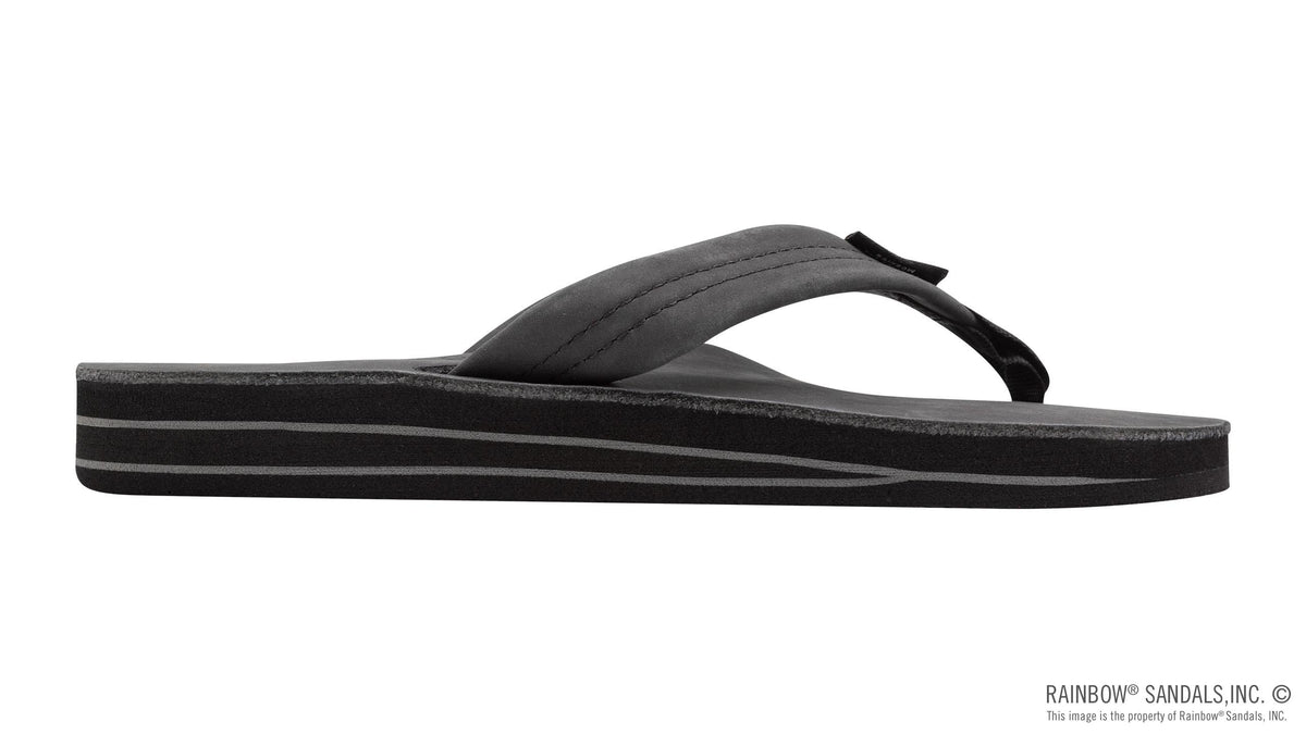 Rainbow Sandals Women&#39;s - Double Layer - 1&quot; Strap - Black Sunny Smith LLC