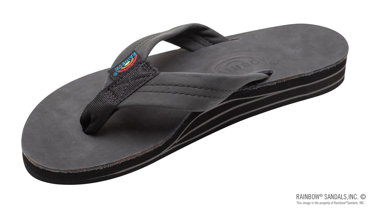 Rainbow Sandals Women&#39;s - Double Layer - 1&quot; Strap - Black Sunny Smith LLC