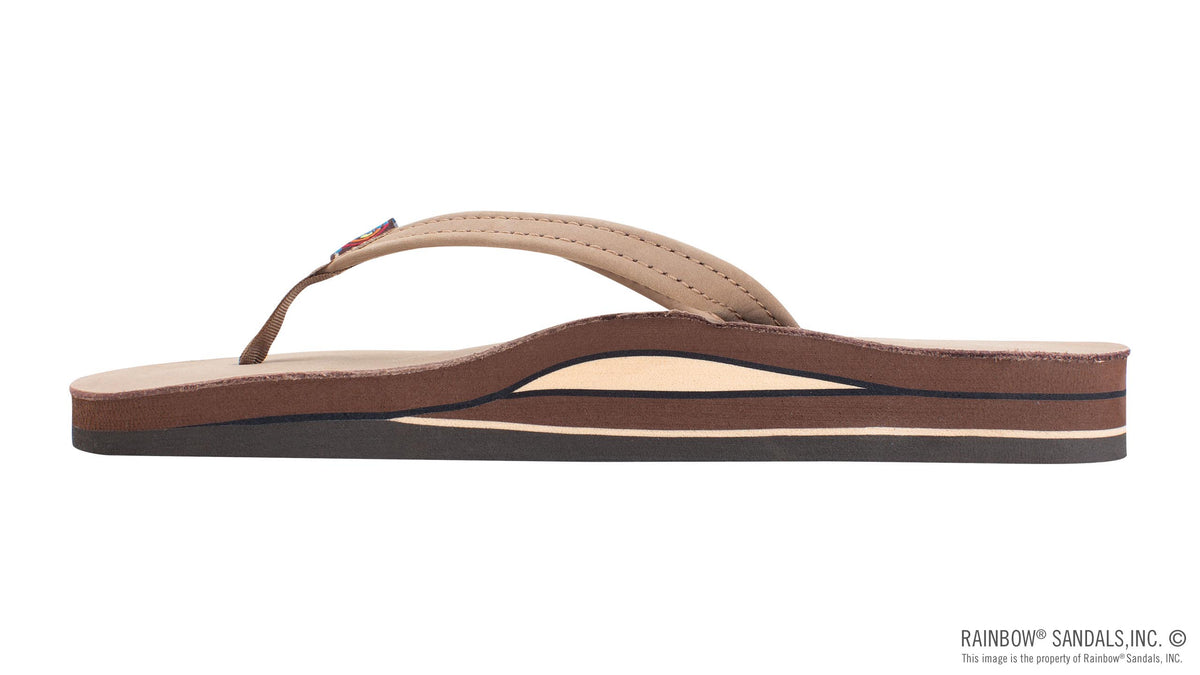 Rainbow Sandals Women&#39;s - Double Layer - 1&quot; Strap - Dark Brown Sunny Smith LLC