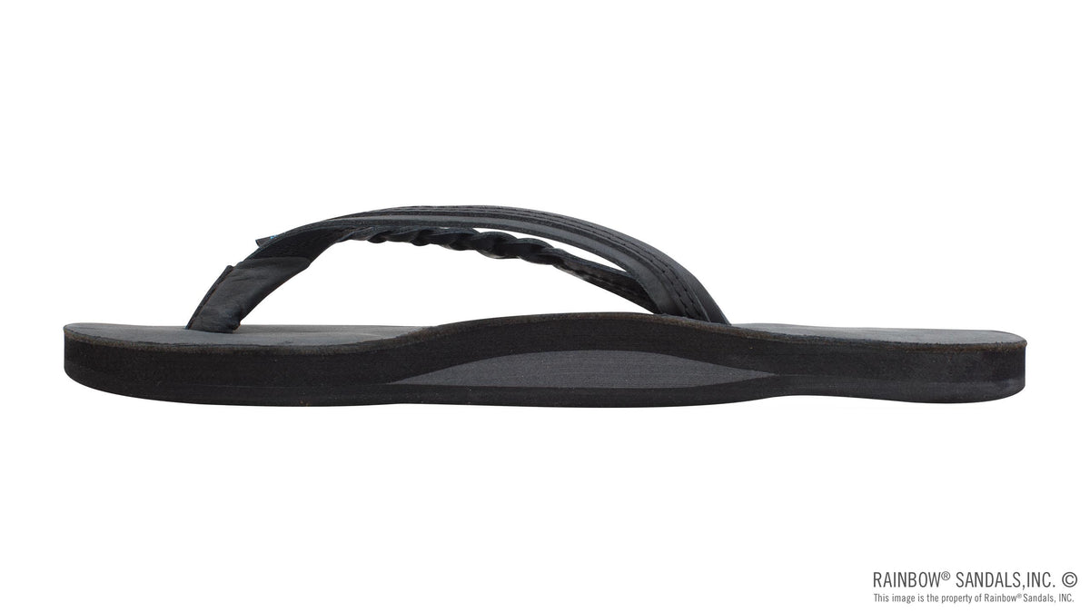 Rainbow Sandals Women&#39;s Flirty Braidy - Single Layer - 1/2&quot; Braided Strap - Black Sunny Smith LLC