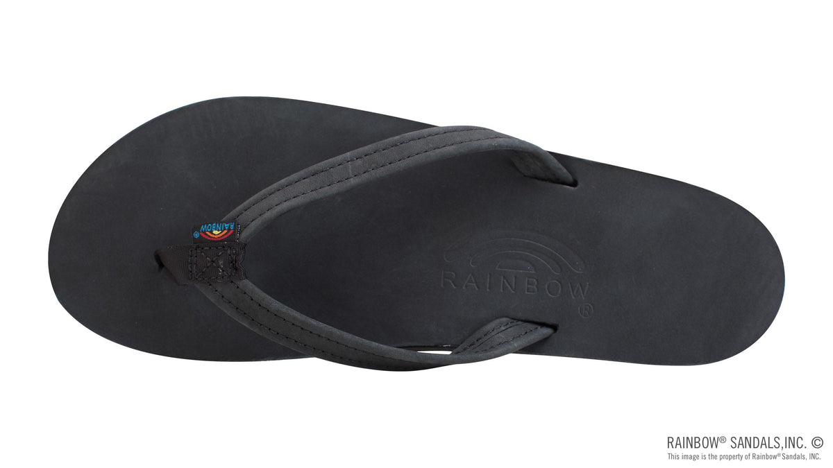 Rainbow Sandals Women&#39;s - Single Layer - 1/2&quot; Strap - Black Sunny Smith LLC