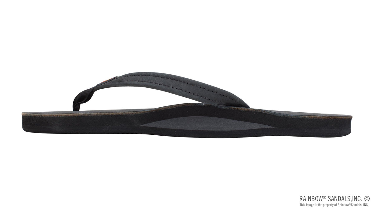 Rainbow Sandals Women&#39;s - Single Layer - 1/2&quot; Strap - Black Sunny Smith LLC