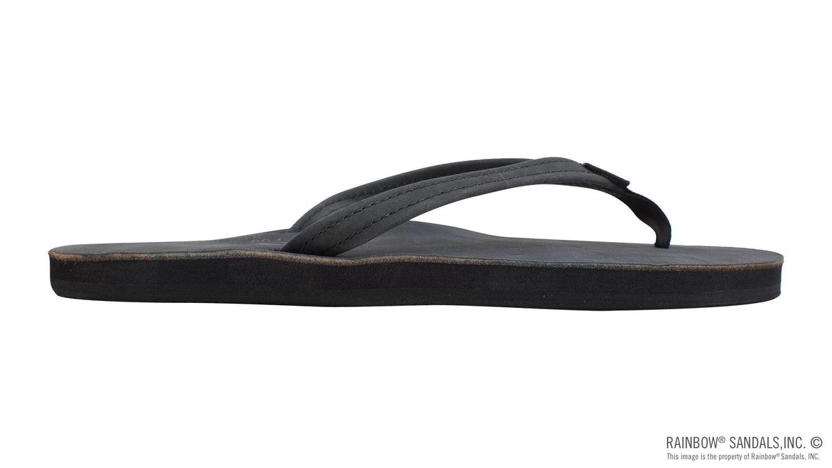 Rainbow Sandals Women&#39;s - Single Layer - 1/2&quot; Strap - Black Sunny Smith LLC