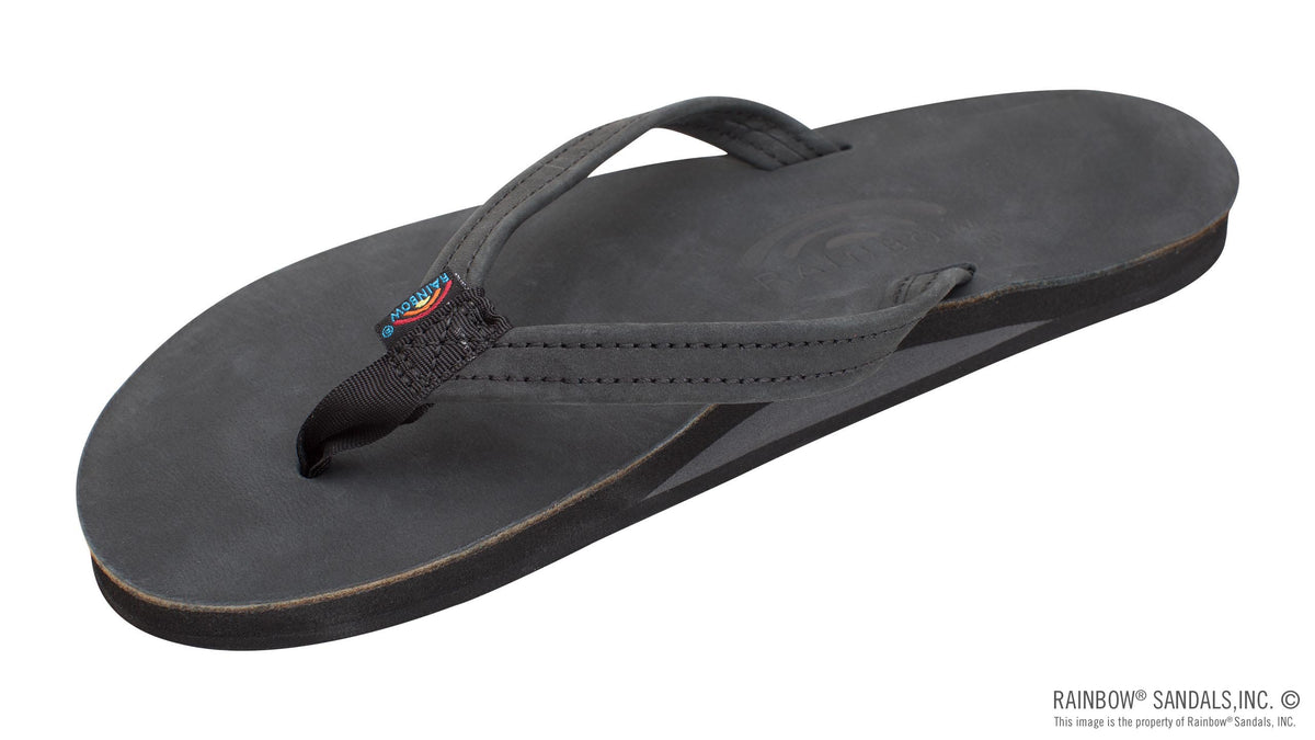 Rainbow Sandals Women&#39;s - Single Layer - 1/2&quot; Strap - Black Sunny Smith LLC