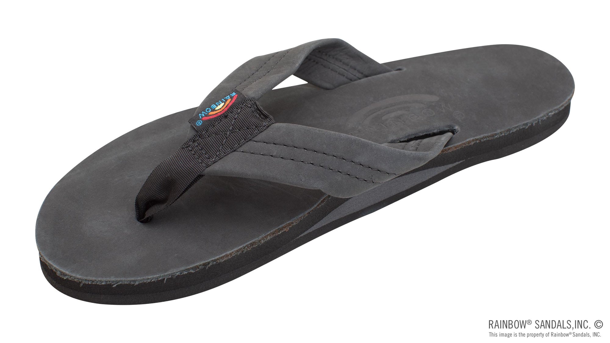 Rainbow Sandals Women's - Single Layer - 1" Strap - Black Sunny Smith LLC