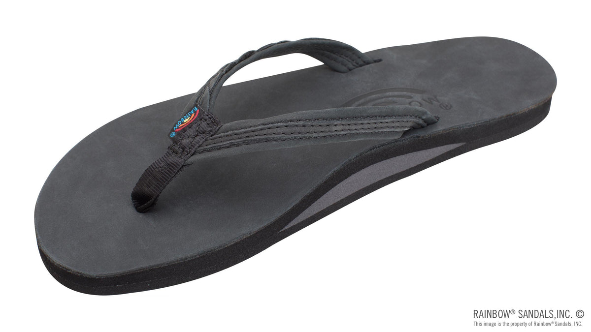 Rainbow Sandals Women&#39;s - The Madison - Single Layer - 1/2&quot; Strap w/ Braid - Black Sunny Smith LLC