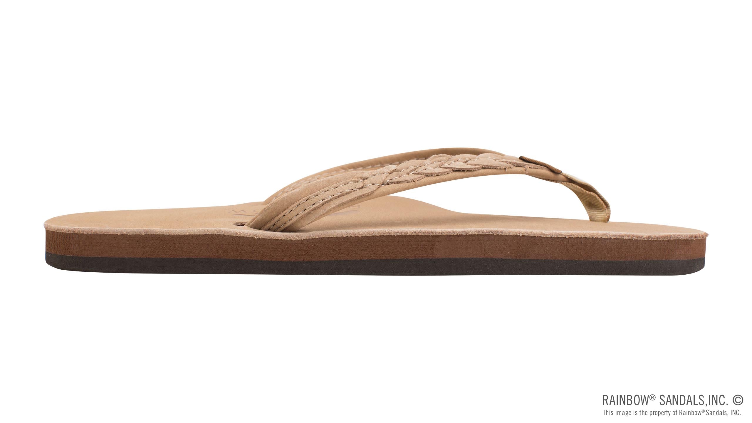 Rainbow Sandals Women's - The Madison - Single Layer - 1/2" Strap w/ Braid - Sierra Brown Sunny Smith LLC