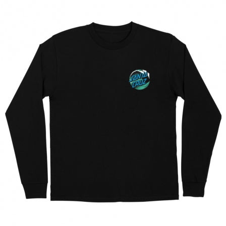 Santa Cruz Wave Dot Long Sleeve T Shirt (BLACK) Sunny Smith LLC