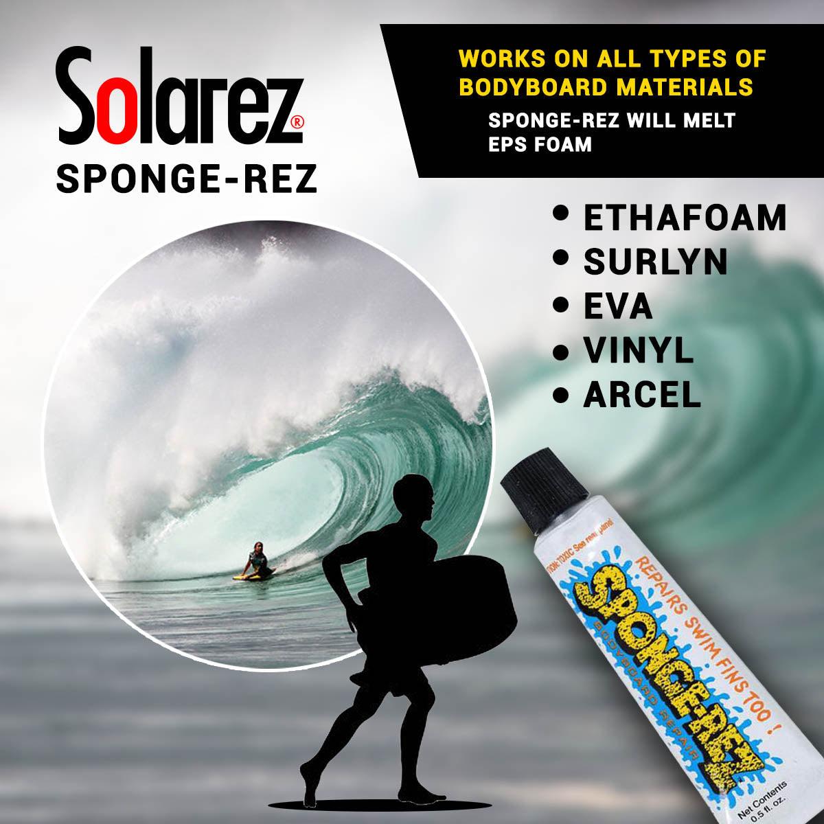 SPONGE-REZ Bodyboard Repair (2 Oz) Sunny Smith LLC