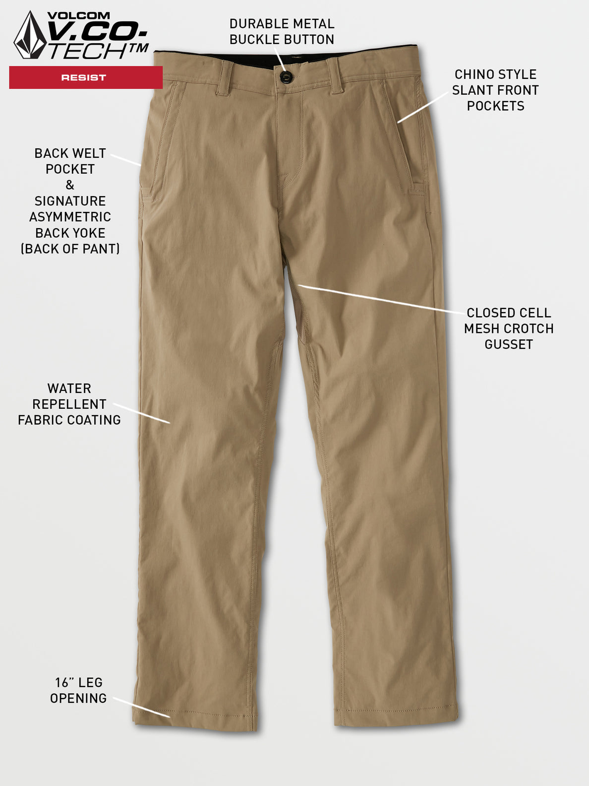 Volcom Frickin' Tech Chino Pant Sunny Smith LLC