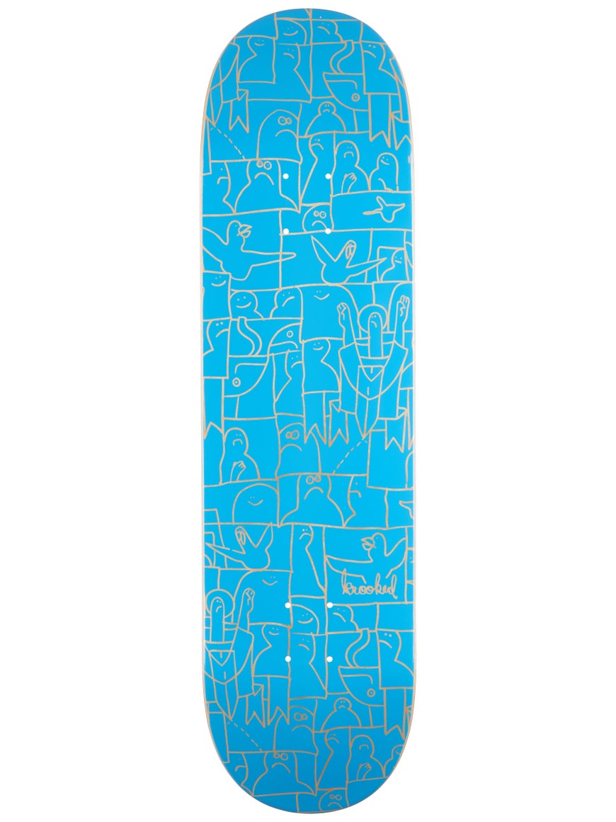 Krooked Flock Skateboard Deck Blue 8.25